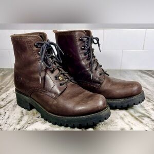 Size 6.5 - Panama Jack Women’s Leather Ankle Boots EUR 37. Brown. Lace Up. Spain